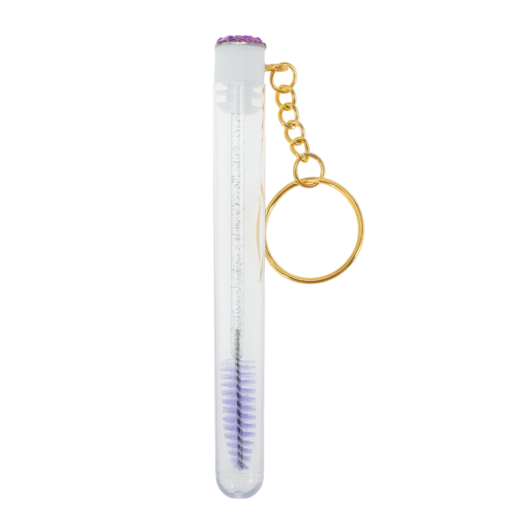 Unique Bargains 1 Pc Durable Eyelash Brush in Tube Design with Gold-Tone Buckle Purple