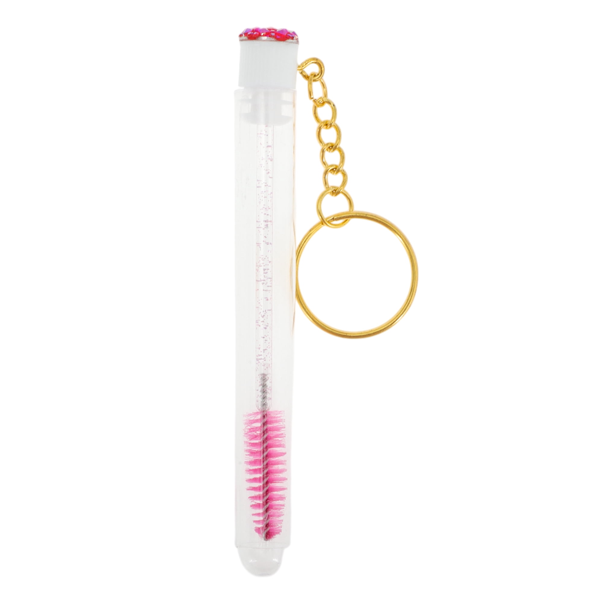Unique Bargains 1 Pc Durable Eyelash Brush in Tube Design with Gold-Tone Buckle Rose Red