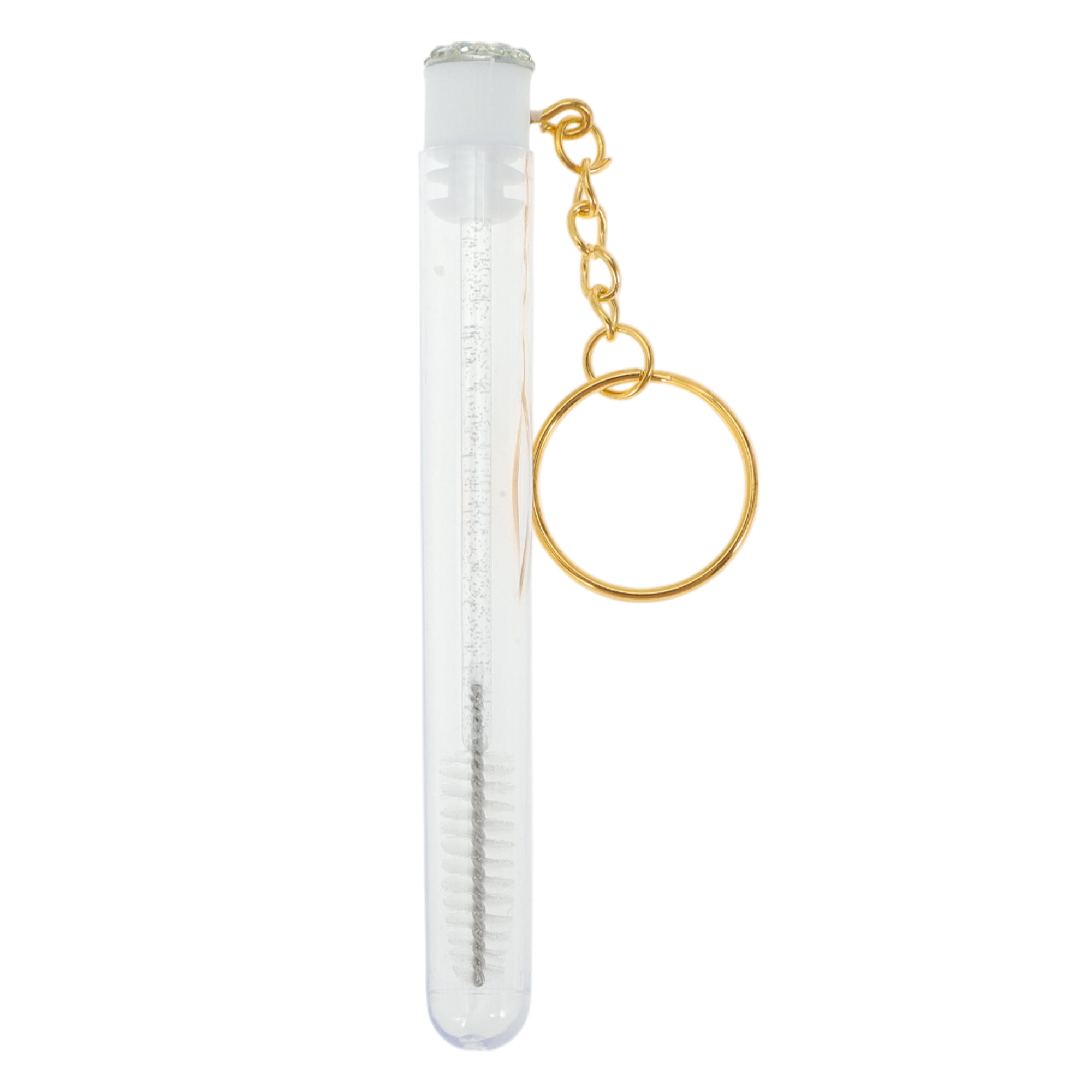 Unique Bargains 1 Pc Durable Eyelash Brush in Tube Design with Gold-Tone Buckle Silver