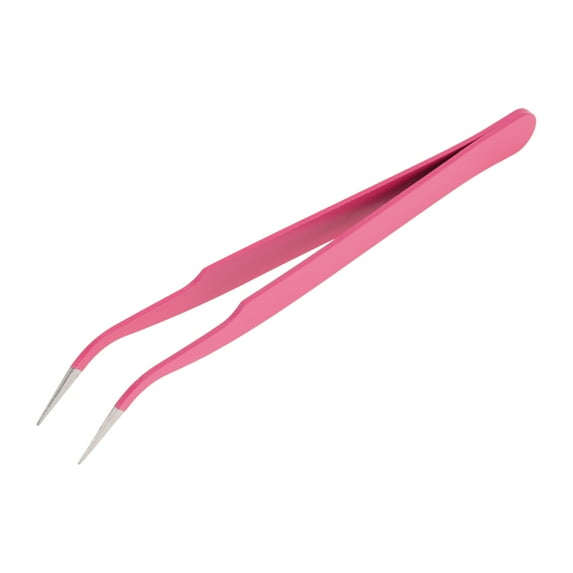 Unique Bargains 1 Pc Durable Eyelashes Tweezers for Bathroom Rose Red Stainless Steel