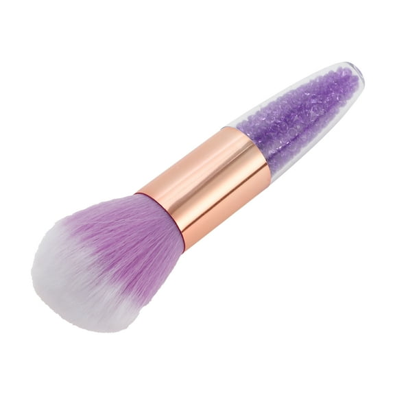 Unique Bargains 1 Pc Durable Faux Diamond Clear Handle Nail Brush for Cleaning Fingernails Purple