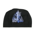 thumbnail image 1 of Unique Bargains 1 Pc Durable Flame Pattern Swim Cap Black Blue, 1 of 6