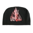thumbnail image 1 of Unique Bargains 1 Pc Durable Flame Pattern Swim Cap Black Red, 1 of 6