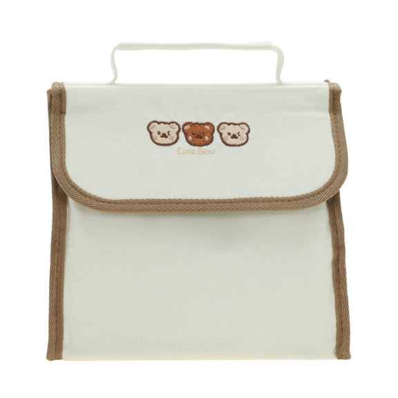 Unique Bargains 1 Pc Durable Flip Cover Lunch Bag Beige Brown