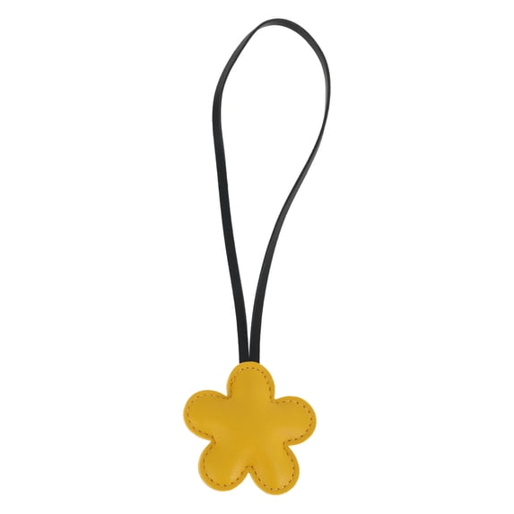 Unique Bargains 1 Pc Durable Flower Handbag Charm Decorative Keychain Ginger Yellow