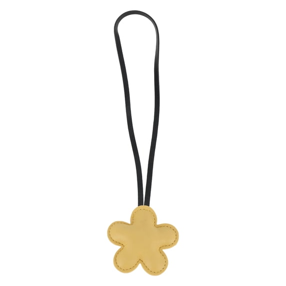 Unique Bargains 1 Pc Durable Flower Handbag Charm Decorative Keychain Light Yellow