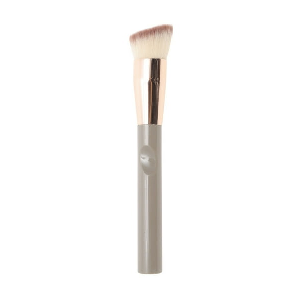 Unique Bargains 1 Pc Durable Foundation Brush Light Coffee Color Nylon Hair Aluminum Tube Plastic Handle