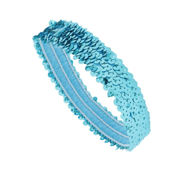 Unique Bargains 1 Pc Durable Headband Dancing Sequins Headband for Sport Blue