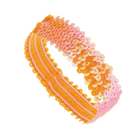 Unique Bargains 1 Pc Durable Headband Dancing Sequins Headband for Sport Orange