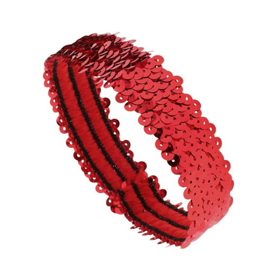 Unique Bargains 1 Pc Durable Headband Dancing Sequins Headband for Sport Red