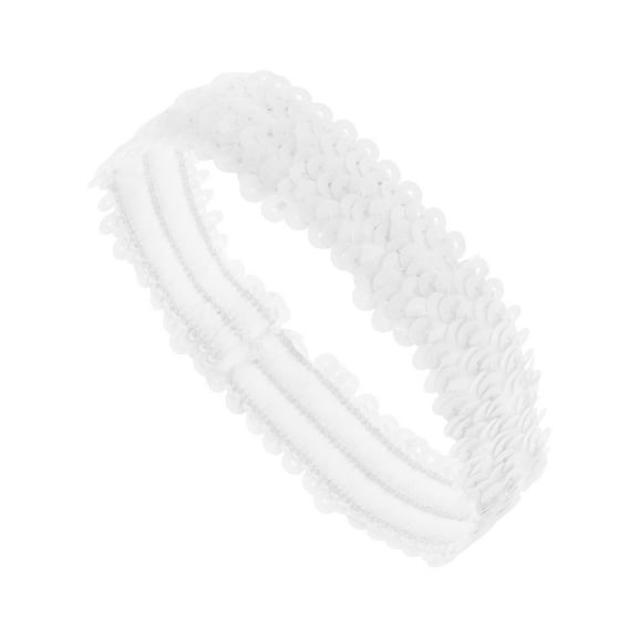 Unique Bargains 1 Pc Durable Headband Dancing Sequins Headband for Sport White