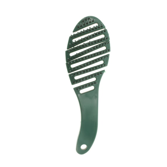 Unique Bargains 1 Pc Durable Hollow Hair Brush for Curly Straight Wavy Hair ABS Dark Green