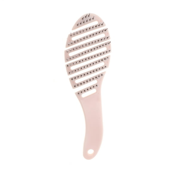 Unique Bargains 1 Pc Durable Hollow Hair Brush for Curly Straight Wavy Hair ABS Light Pink