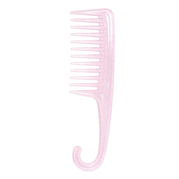 Unique Bargains 1 Pc Durable Large Curved Comb Transparent Pink Plastic