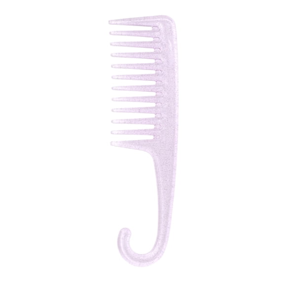 Unique Bargains 1 Pc Durable Large Curved Comb Transparent Purple Plastic