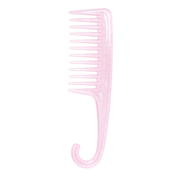 Unique Bargains 1 Pc Durable Large Curved Comb for Curly Hair All Hair Types Pink