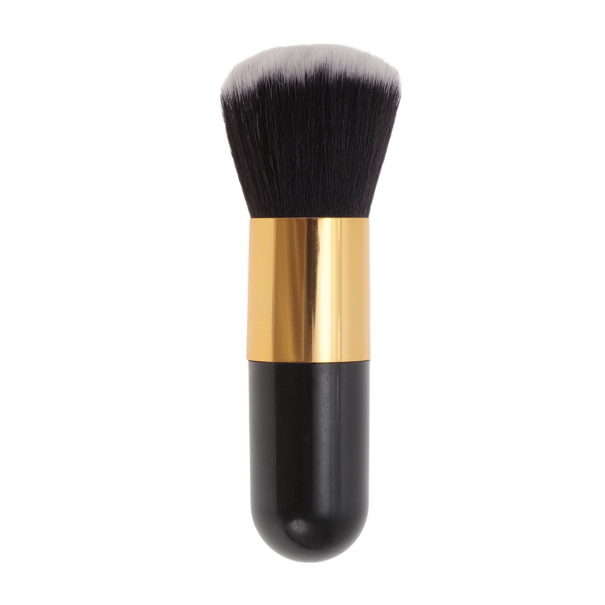 Unique Bargains 1 Pc Durable Lightweight Cosmetic Brush for Travel Black, Gold Tone Large