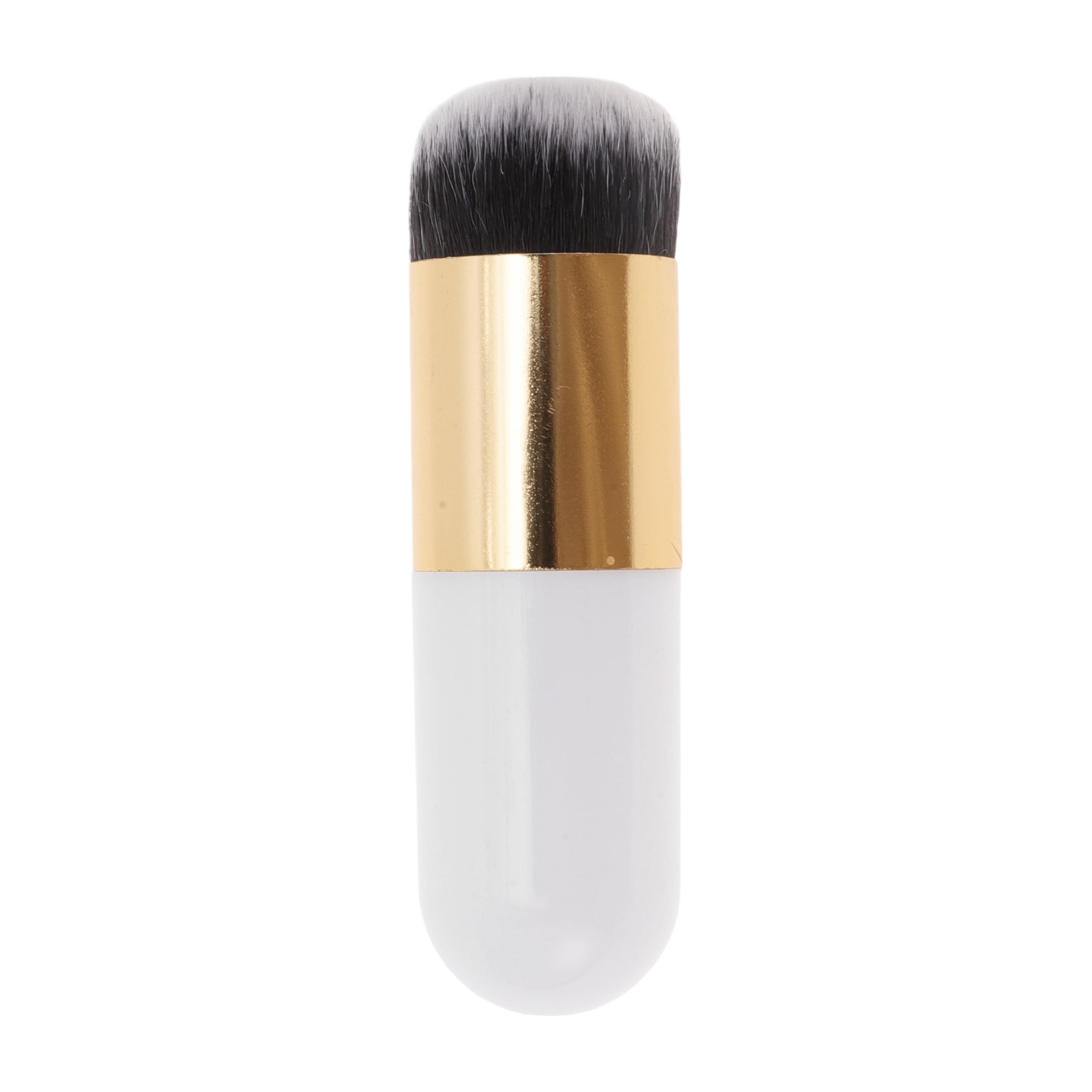 Unique Bargains 1 Pc Durable Lightweight Cosmetic Brush for Travel White, Gold Tone Small