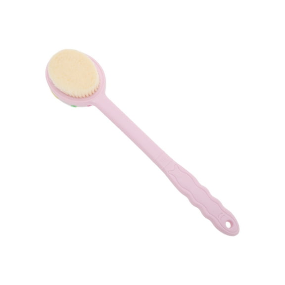 Unique Bargains 1 Pc Durable Long Handle Double-sided Bath Brush Back Scrubber Pink