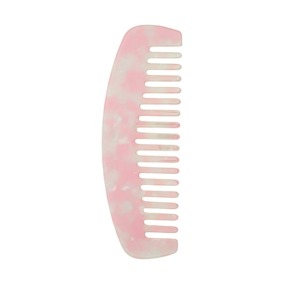Unique Bargains 1 Pc Durable Marble Hair Comb Pink White Acetate Sheet