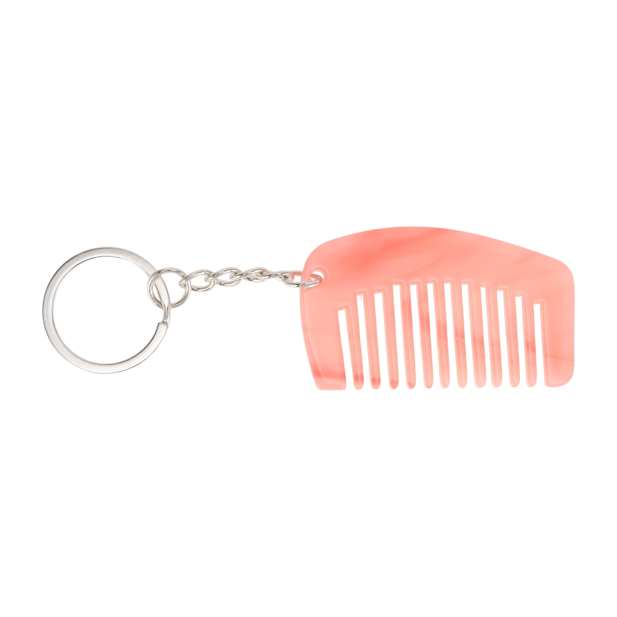 Unique Bargains 1 Pc Durable Mini Keychain Hair Comb for All Hair Types Styles Pink