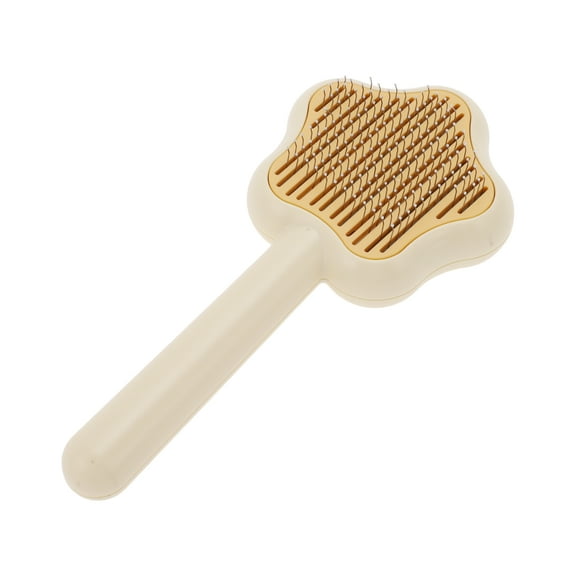 Unique Bargains 1 Pc Durable Pet Grooming Brush for Dog for Cat 7.87"x3.74"x1.81" Yellow
