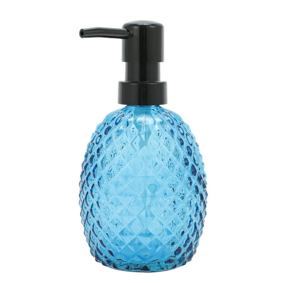 Unique Bargains 1 Pc Durable Pineapple-shaped Soap Dispenser 11.84oz Blue Black