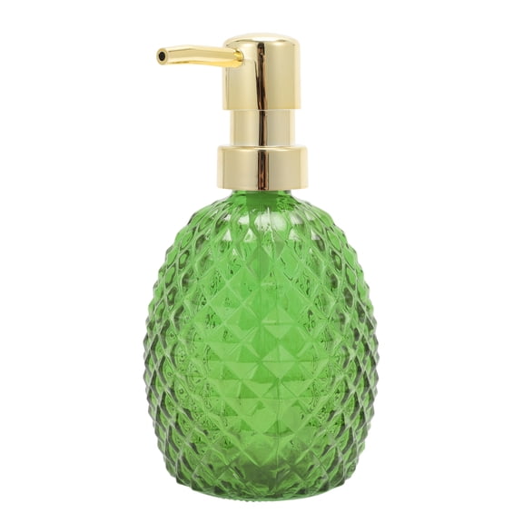 Unique Bargains 1 Pc Durable Pineapple-shaped Soap Dispenser 11.84oz Green Gold Tone