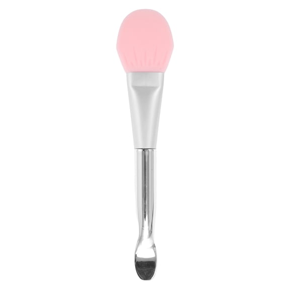 Unique Bargains 1 Pc Durable Rhombus Stripe Facial Mask Brush Matt Silver Tone Pink