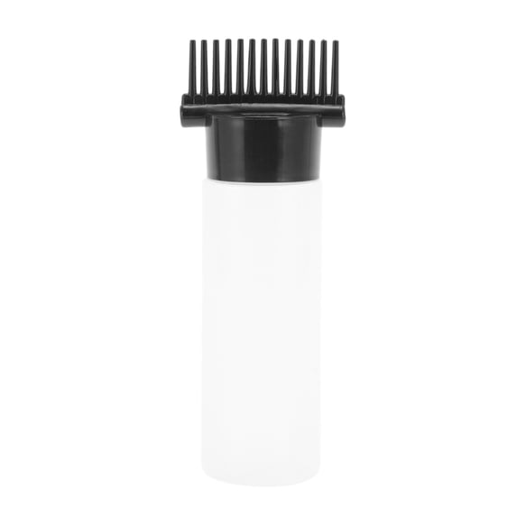 Unique Bargains 1 Pc Durable Root Comb Applicator Bottle for Bathroom Vanities Black White PP PE