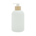 thumbnail image 1 of Unique Bargains 1 Pc Durable Round Bottom Vertical Stripe Soap Dispenser 13.53oz White, 1 of 6