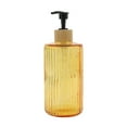 thumbnail image 1 of Unique Bargains 1 Pc Durable Round Bottom Vertical Stripes Soap Dispenser 16.91oz Yellow Black, 1 of 6