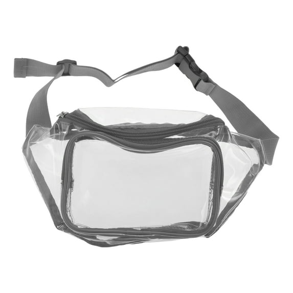 Unique Bargains 1 Pc Durable Running Belt Transparent Sports Waist Bag for Sports Gray