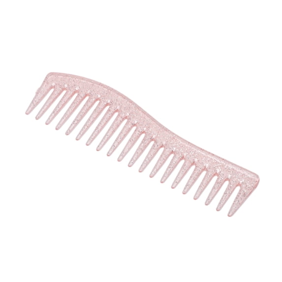 Unique Bargains 1 Pc Durable S-Shaped Wide-Tooth Straightening Comb Light Pink ABS