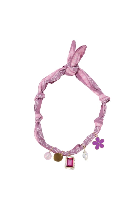 1 Pc Durable Scarf Necklace with Charm Adjustable Tie Statement Choker for Women Pink Purple