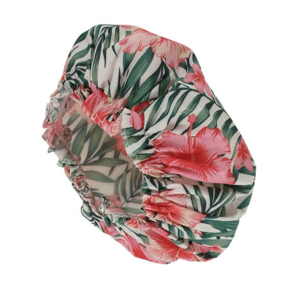 Unique Bargains 1 Pc Durable Shower Cap for Business Travel Assorted Color Waterproof Polyester PEVA