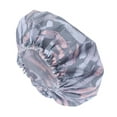 thumbnail image 1 of Unique Bargains 1 Pc Durable Shower Cap for Business Travel Blue Pink Polyester Pongee PEVA, 1 of 6