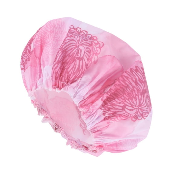Unique Bargains 1 Pc Durable Shower Cap for Business Travel Red Waterproof Polyester PEVA