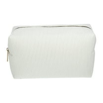 Unique Bargains 1 Pc Durable Solid Color Cosmetic Bag White