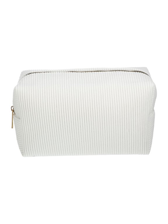 1 Pc Durable Solid Color Cosmetic Bag White