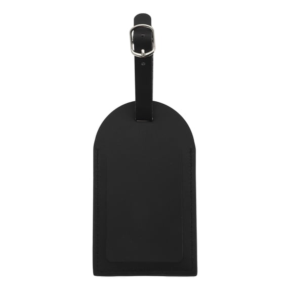 Unique Bargains 1 Pc Durable Suitcase Luggage Tag for Travelling Black PU
