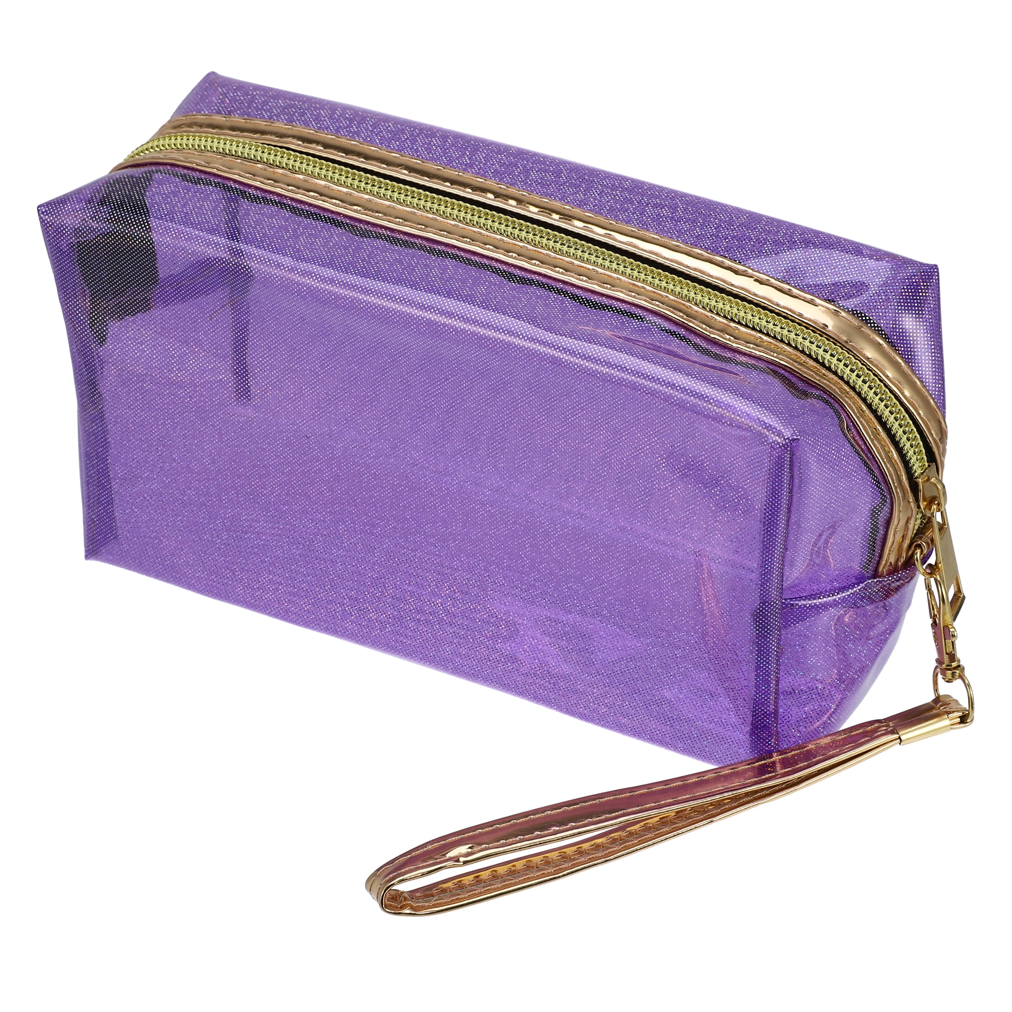 Unique Bargains 1 Pc Durable Travel Waterproof Polyvinyl Chloride Toiletry Bag Purple