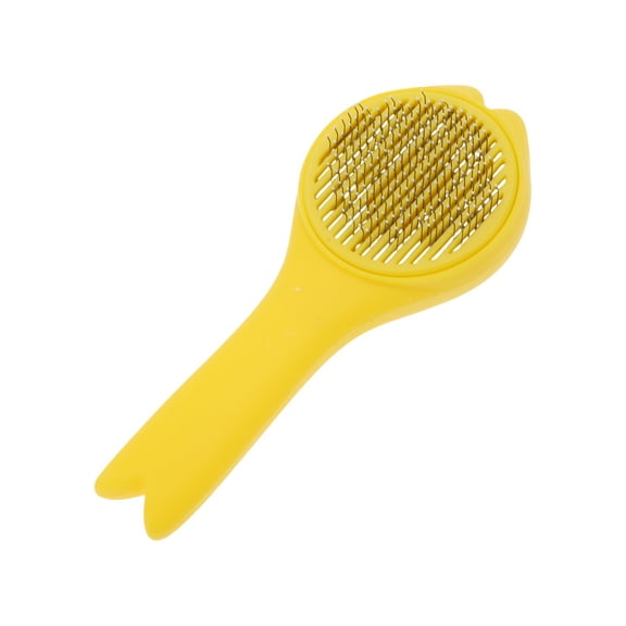 Unique Bargains 1 Pc Durable V Shape Tail Pet Grooming Brush for Dog for Cat 7.87"x3.07"x1.97" Yellow