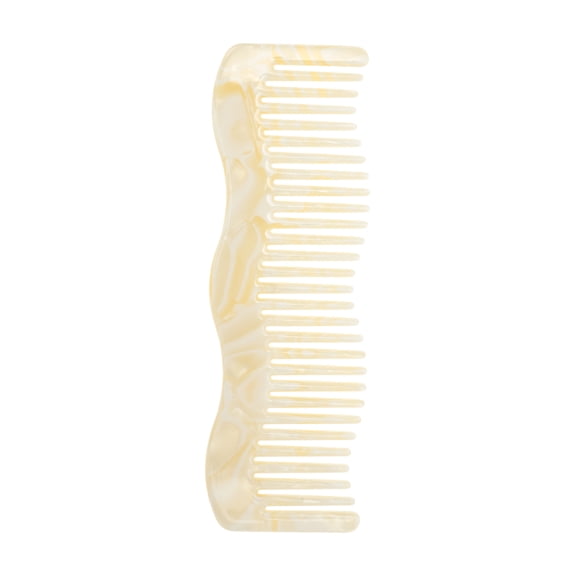 Unique Bargains 1 Pc Durable Wave Hair Comb Beige Acetate Sheet