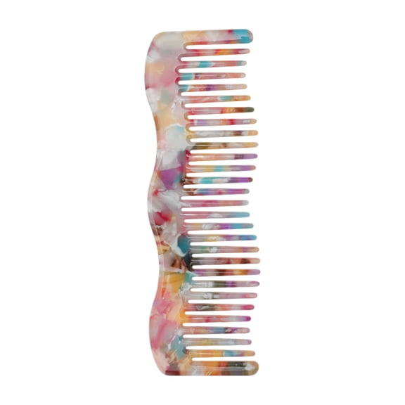 Unique Bargains 1 Pc Durable Wave Hair Comb Multicolored Acetate Sheet