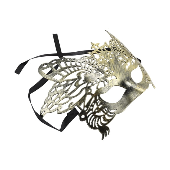 Unique Bargains 1 Pc Eagle Party Mask Gold Tone Plastic