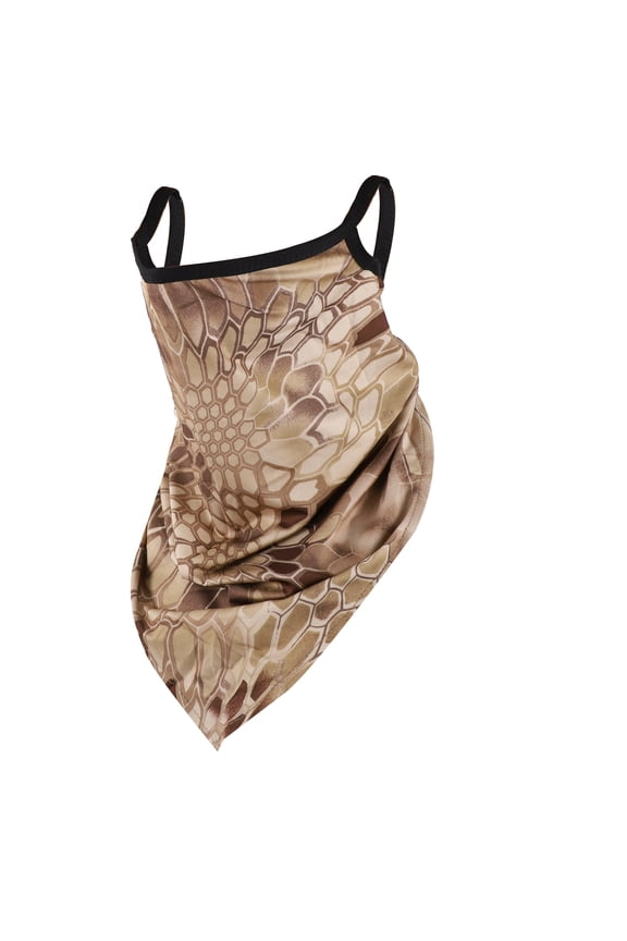 1 Pc Earloop Neck Gaiter Snake Pattern Triangle Scarf Mask Bandana Brown