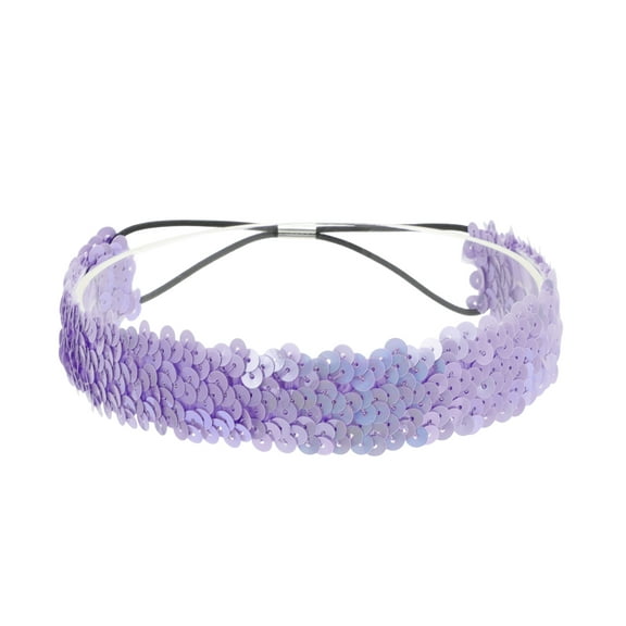 Unique Bargains 1 Pc Elastic Band Sequins Headbands for Women Dark Purple