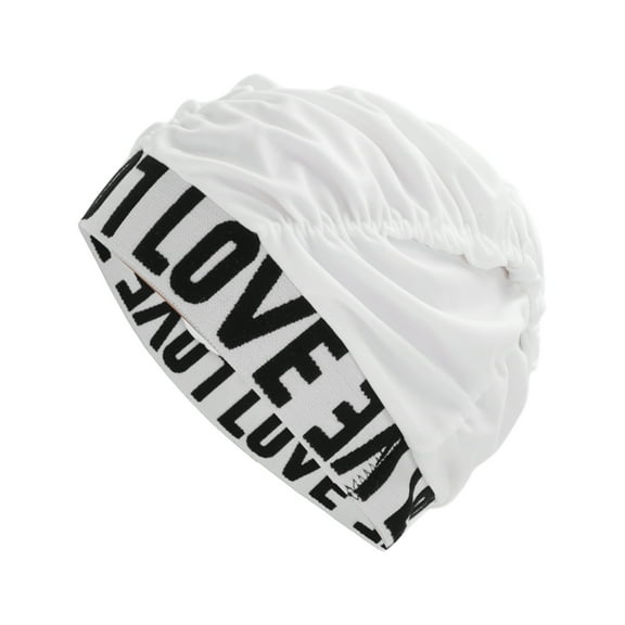 Unique Bargains 1 Pc Elastic Pleated Styles Swimming Cap White