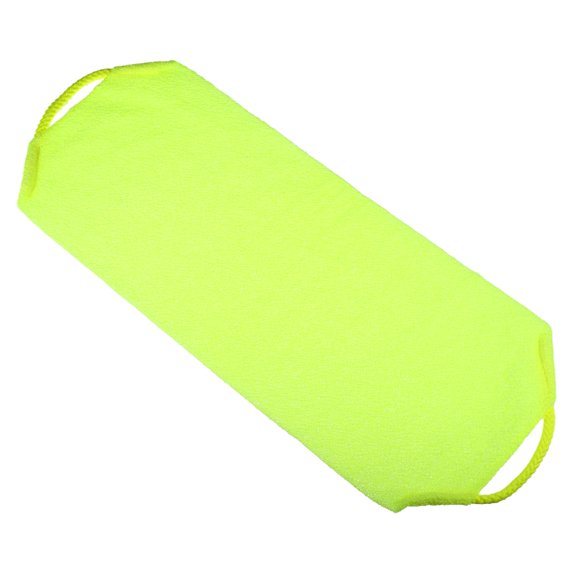Unique Bargains 1 Pc Elasticity Body Scrub Towel Exfoliating Shower Towel for Bathroom 18.50"x8.27" Fluorescent Yellow